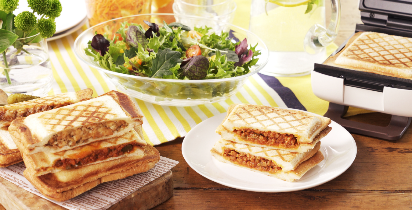 ホットサンドの具 盛り付けの写真