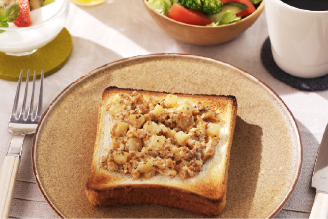 ホットサンドの具 盛り付けの写真