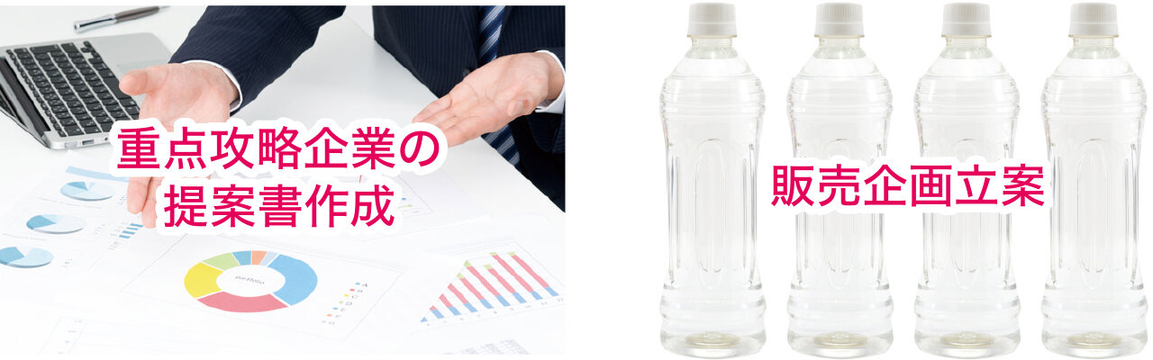 重点攻略企業の提案書作成、身長品・戦略商品の販売企画立案のイメージ画像