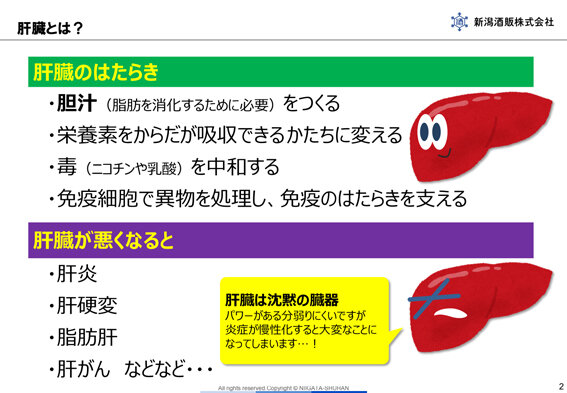 新潟酒販オリジナル健康経営Eラーニング「新潟酒販すこやかナビ」 肝臓とは？