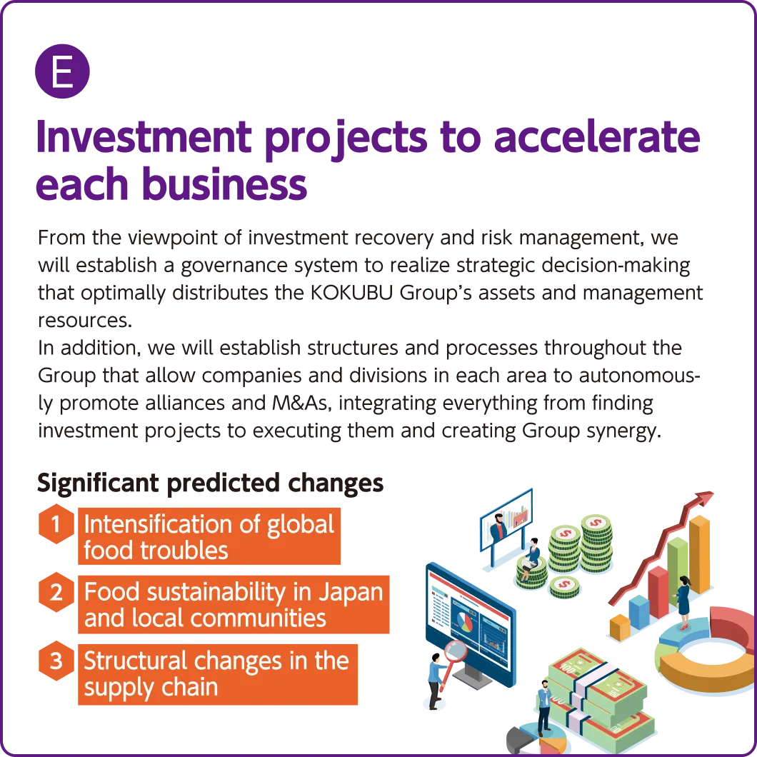 (E)Investment projects to accelerate each business