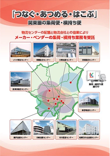 「つなぐ・あつめる・はこぶ」関東圏の集荷便・横持ち便の図版