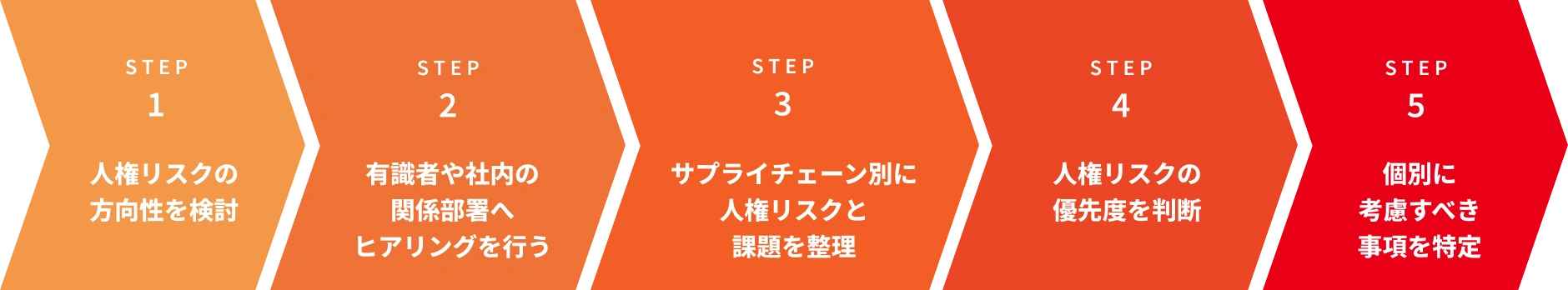 個別に考慮すべき事項の特定のステップ