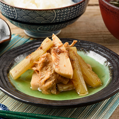 穂先たけのことふきの土佐煮盛り付け例