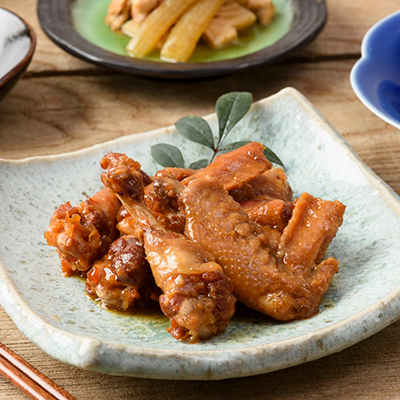 鶏手羽の黒酢煮盛り付け例