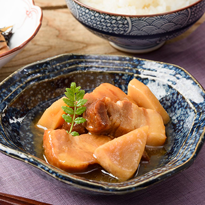 豚の角煮たけのこ入り盛り付け例