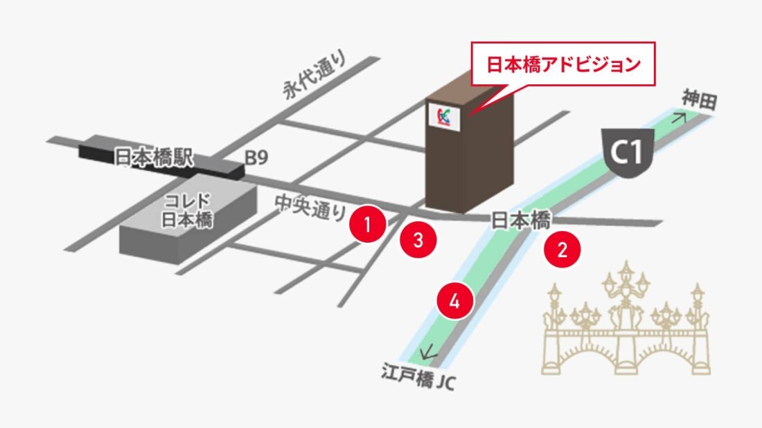 日本橋アドビジョン周辺地図の図版