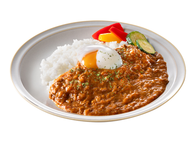 「みついし牛キーマカレー」盛り付け例