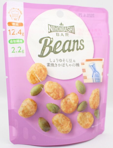 Ｎｉｈｏｎｂａｓｈｉ Ｂａｒ　Ｂｅａｎｓ しょうゆそら豆＆かぼちゃの種