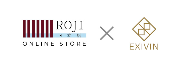 「ROJI日本橋 ONLINE STORE」と 「EXIVIN」ロゴ